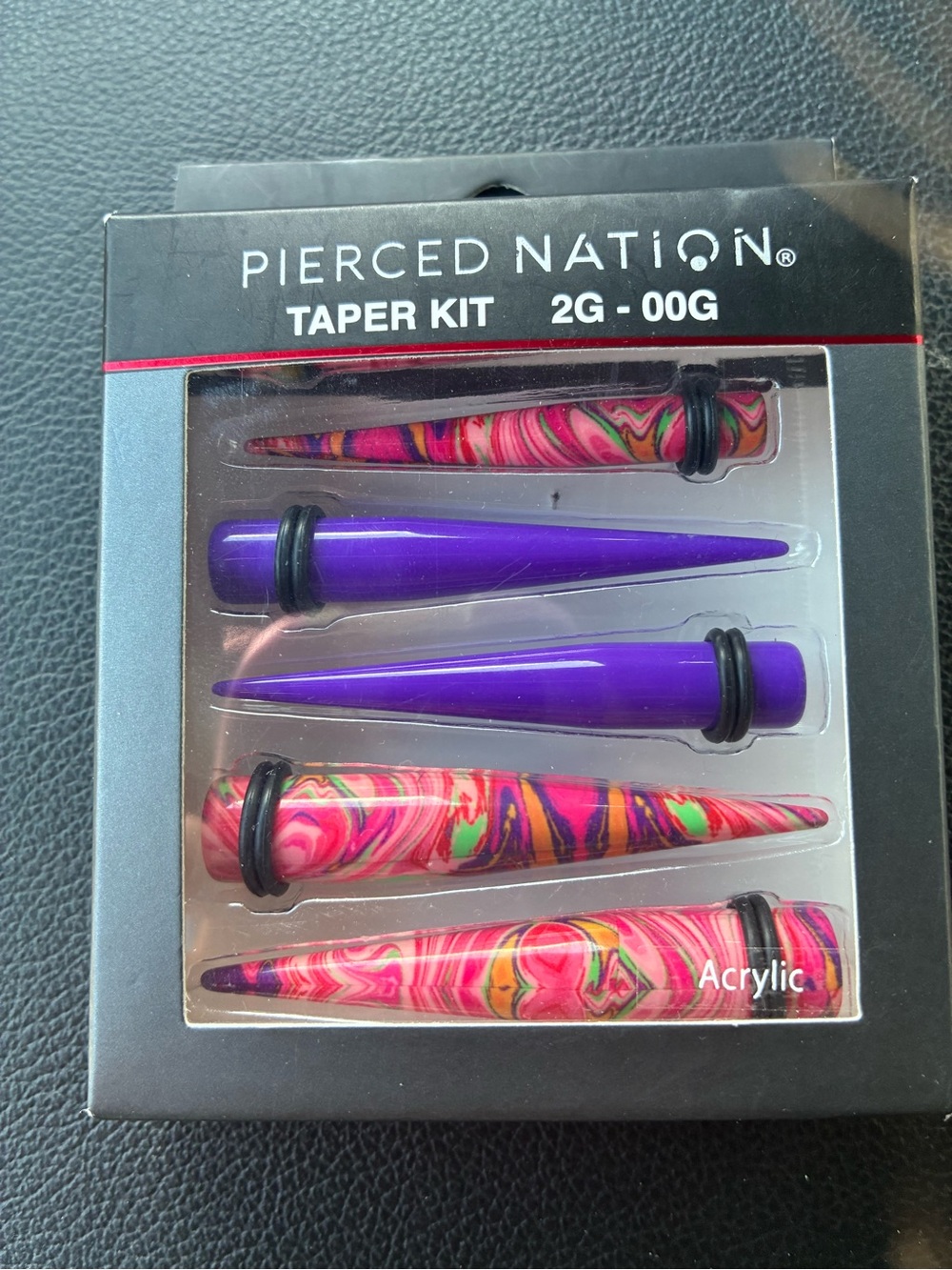 Pierced Nation Purple & Multicolor Acrylic Taper Kit - 2G to 00G